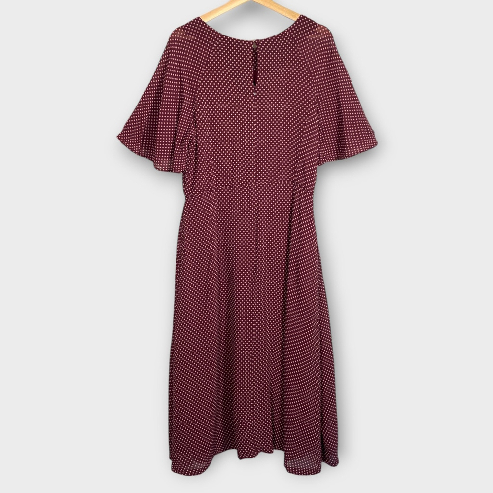 EMILY AND FIN Suzanna Midi Dress XL Polka Dots Lined Pockets Retro Inspired - Picture 2 of 11